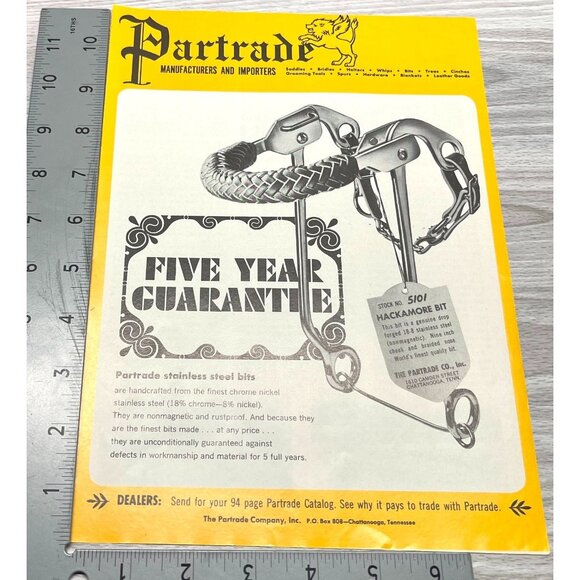 Partrade Western Gear Vintage Print Ad 1960s Cowboy Horse Saddles Hackamore Bit - Picture 2 of 6